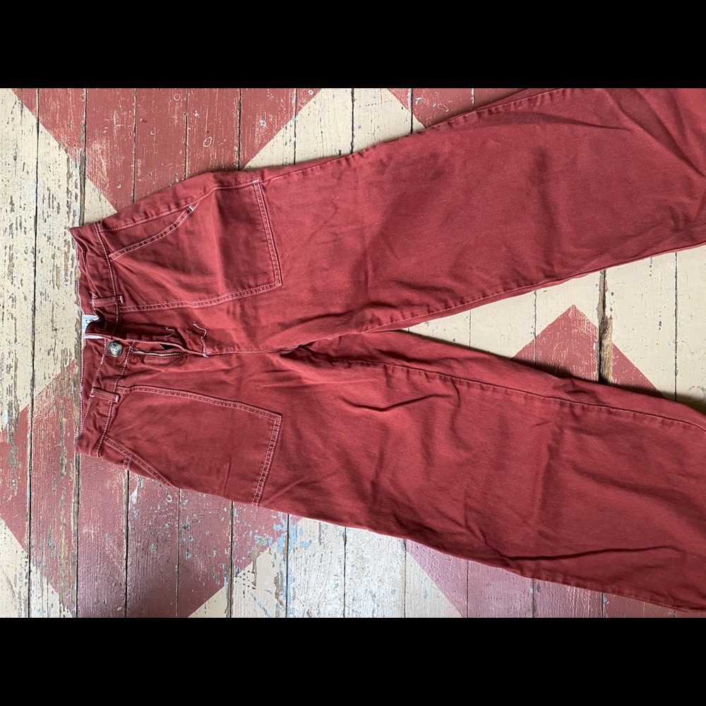 BDG Red Denim Flare Jeans